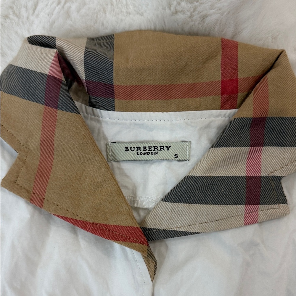Burberry Kids Dress - White, Tan, and Blue Plaid - Picture 2 of 3